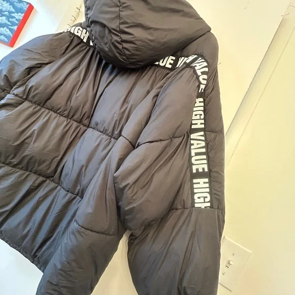 Zara Oversized Black Puffer Jacket - Picture 3 of 10